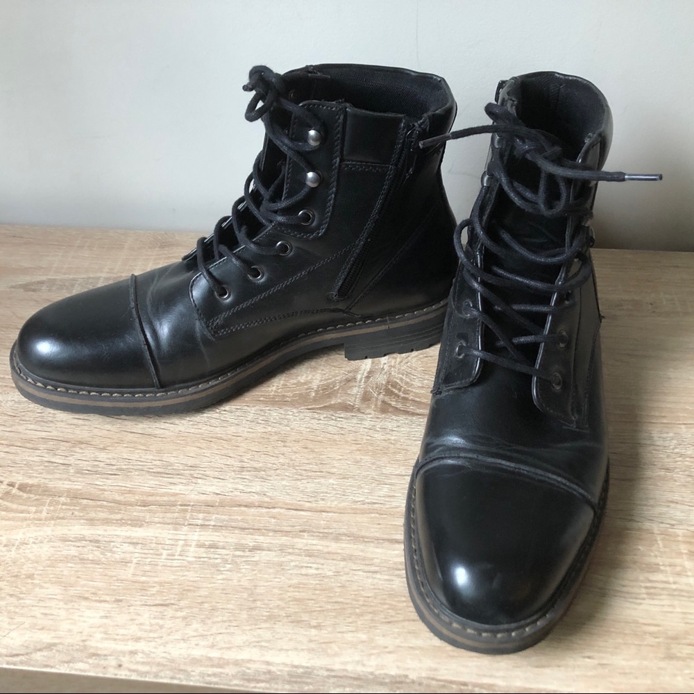 Black Leather Men's Boots